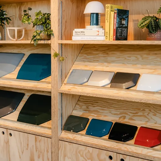 Explore Rivian's color and material options in person