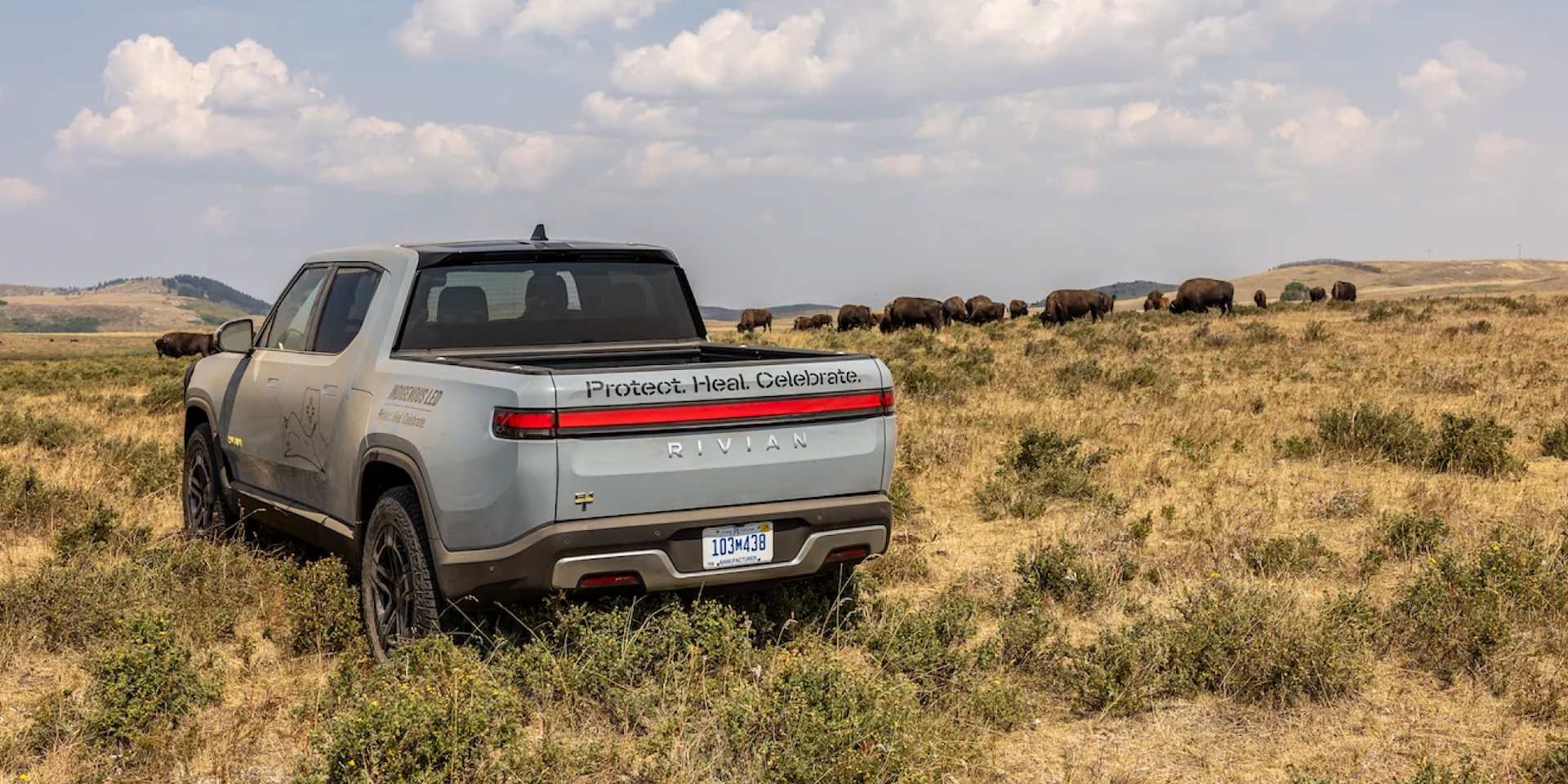 Rivian R1T enjoying the nature