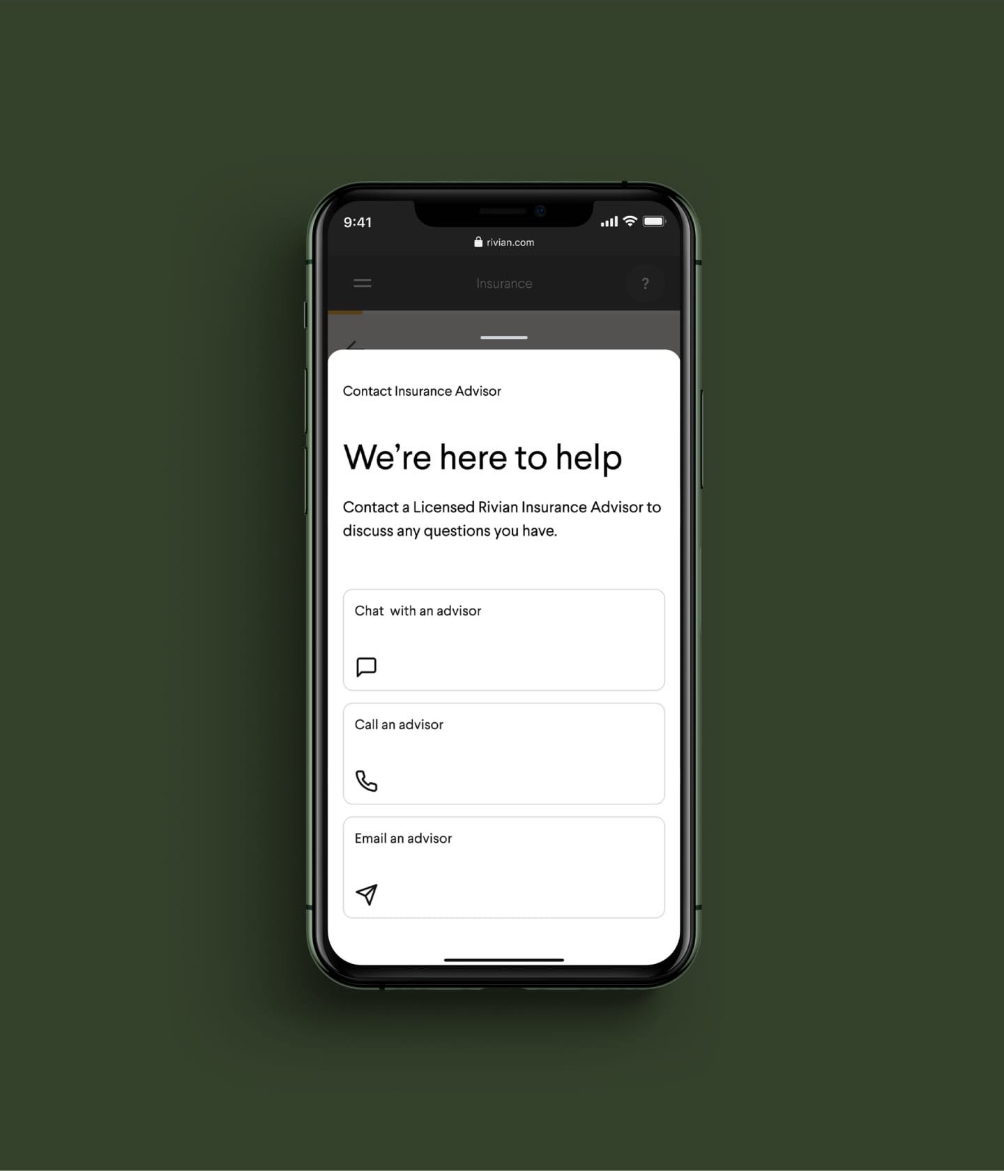 Rivian Insurance advisors ready to help