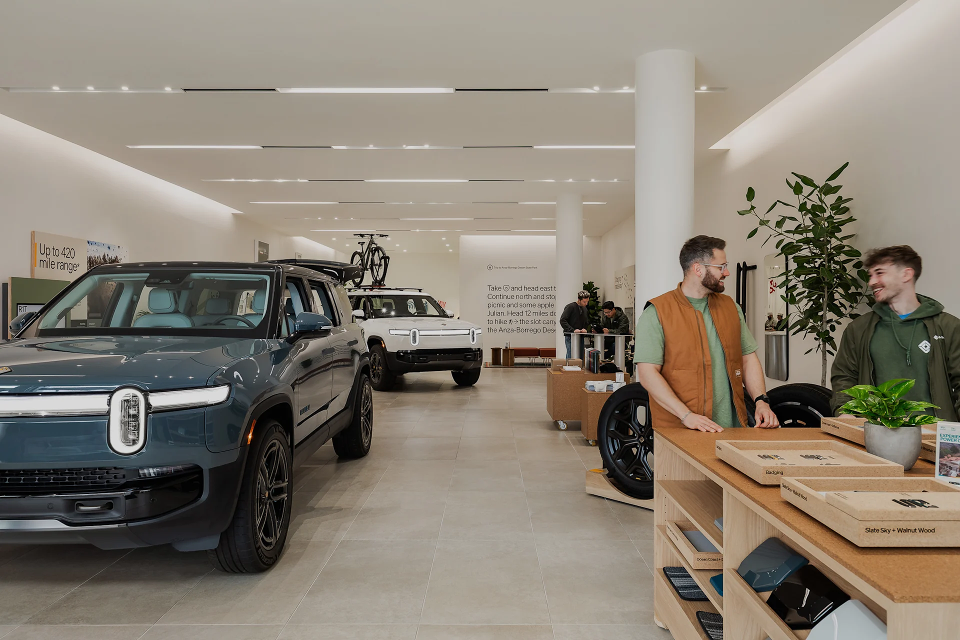 Rivian white electric SUV R1S