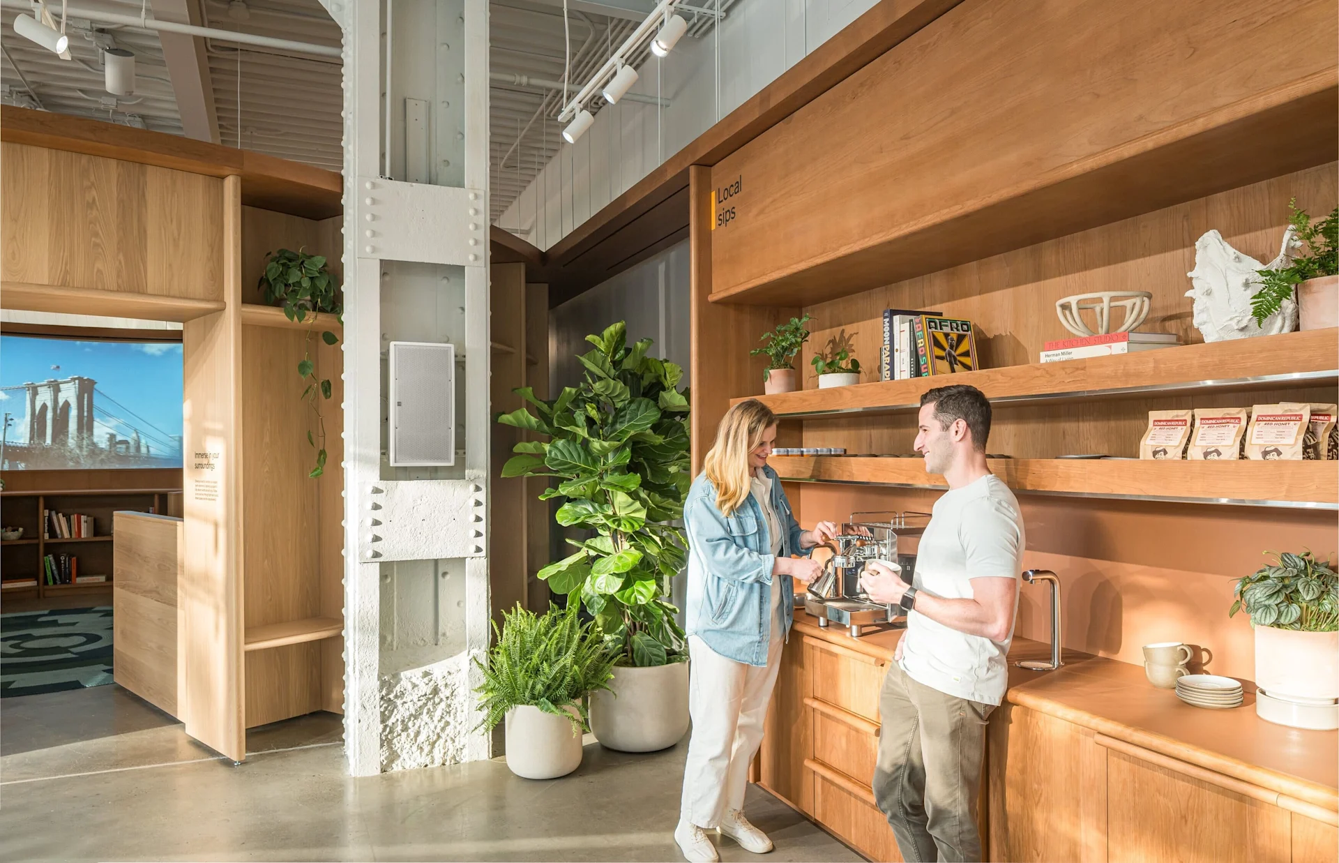 New York, NY Rivian Meatpacking space coffee area