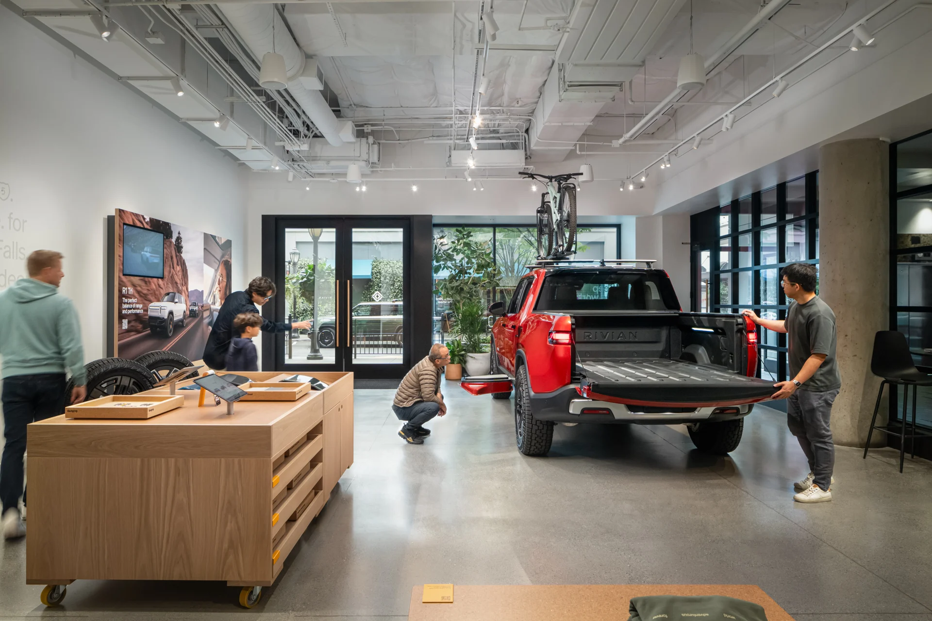 Interior of the Seattle Rivian Space