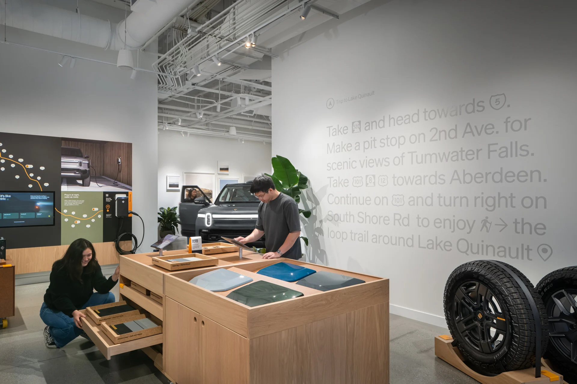 Color samples for vehicles inside the Seattle, WA location