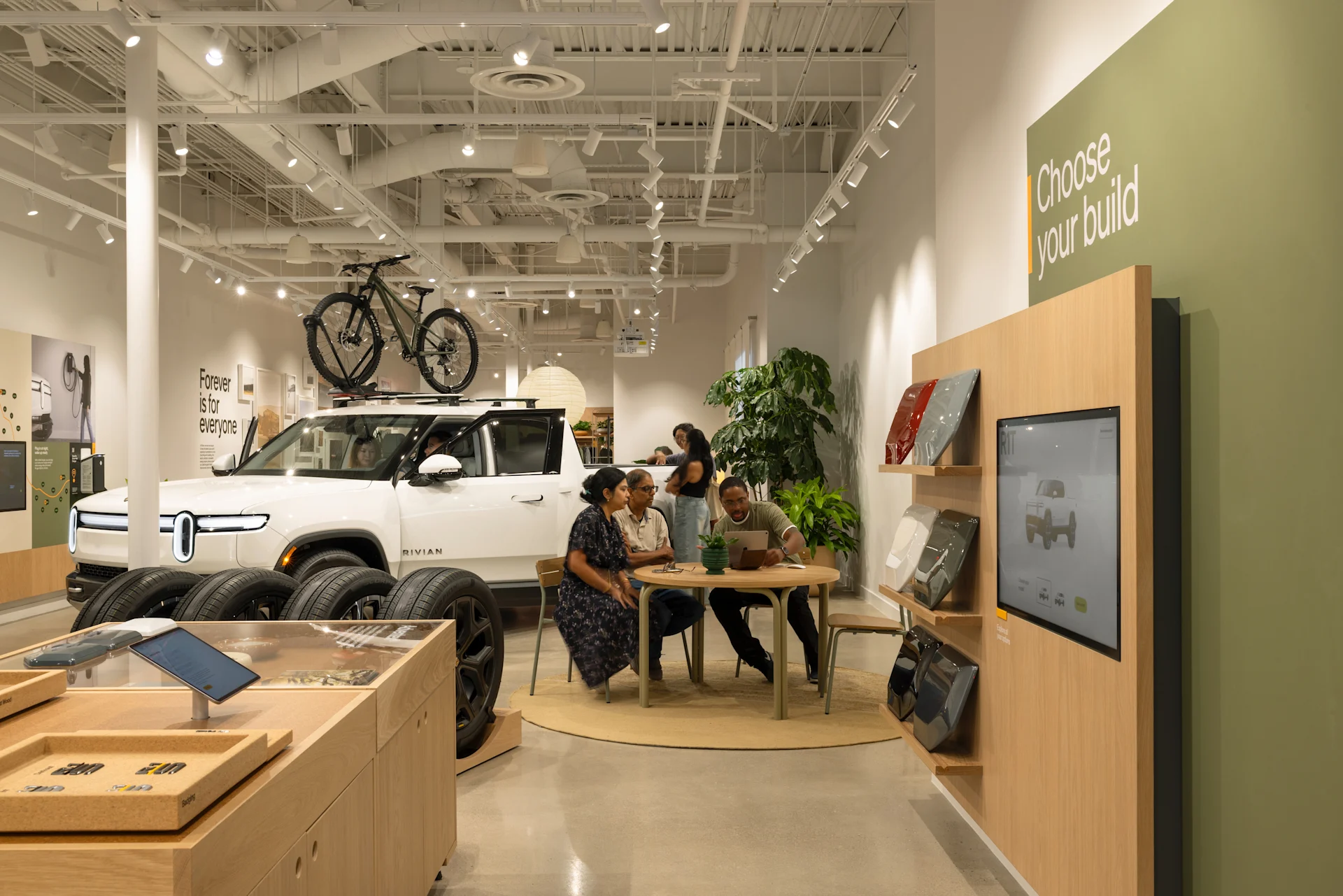 Interior of the McLean Rivian Space