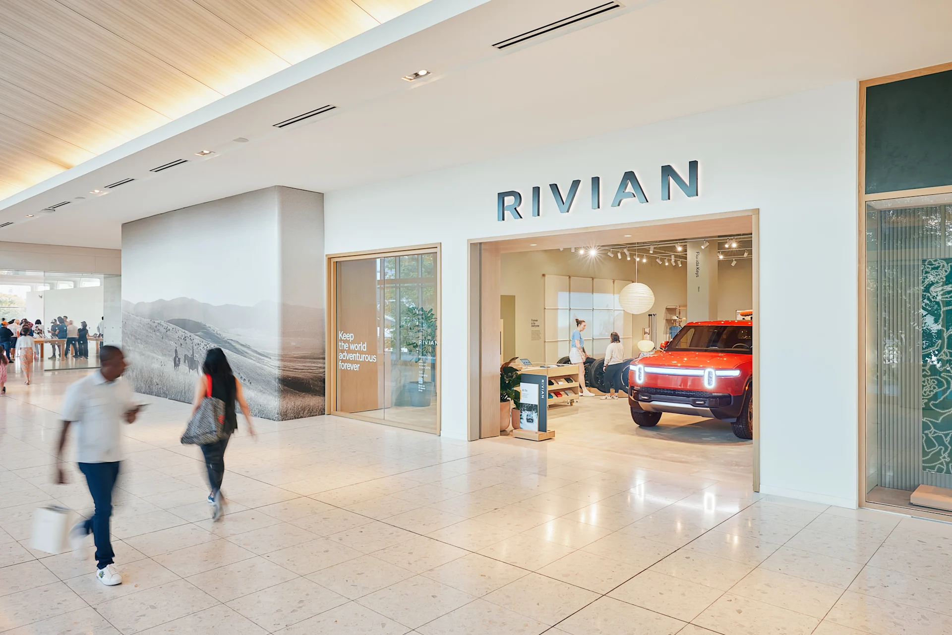 Inside Rivian Aventura space