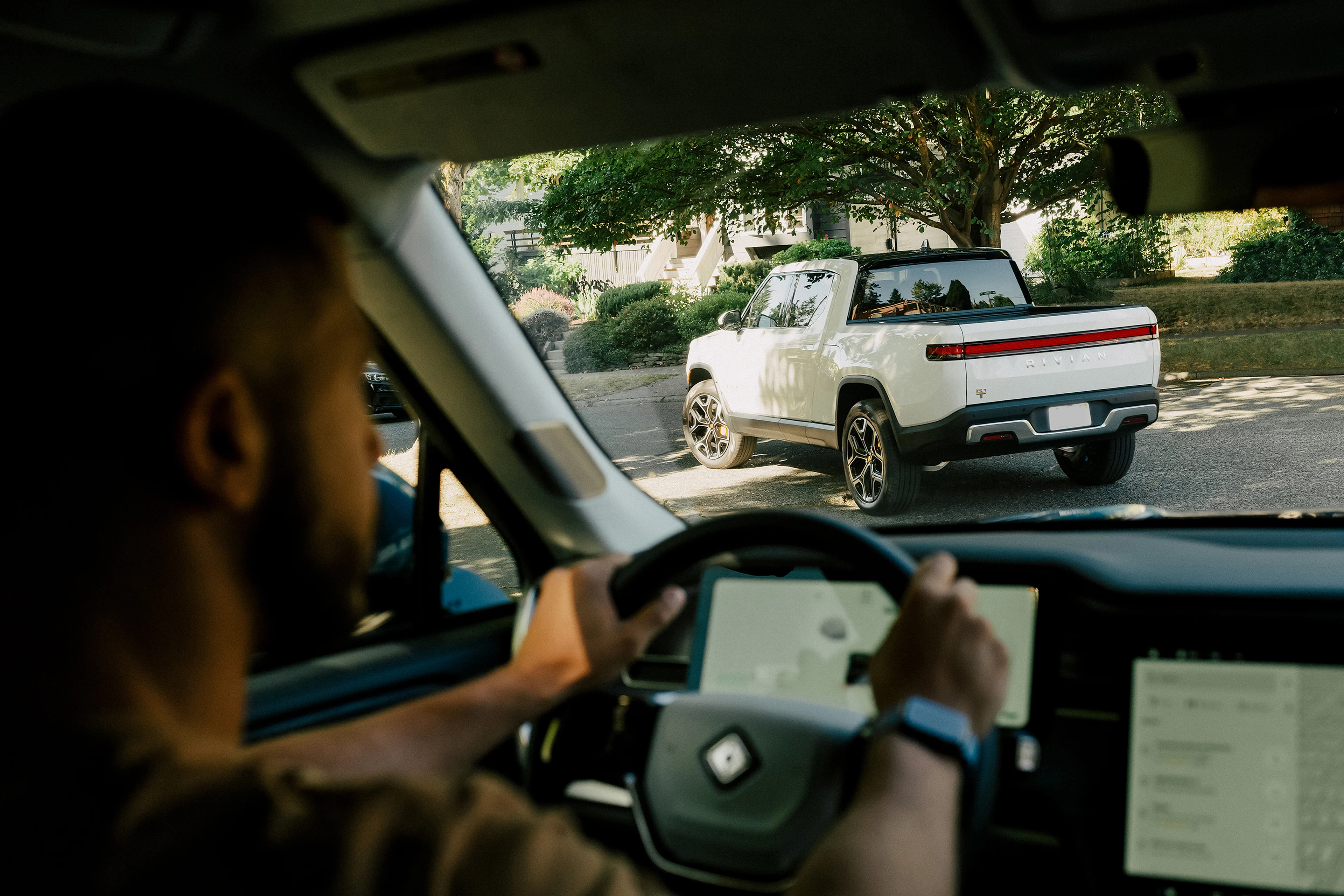 Outside of Rivian Seattle space