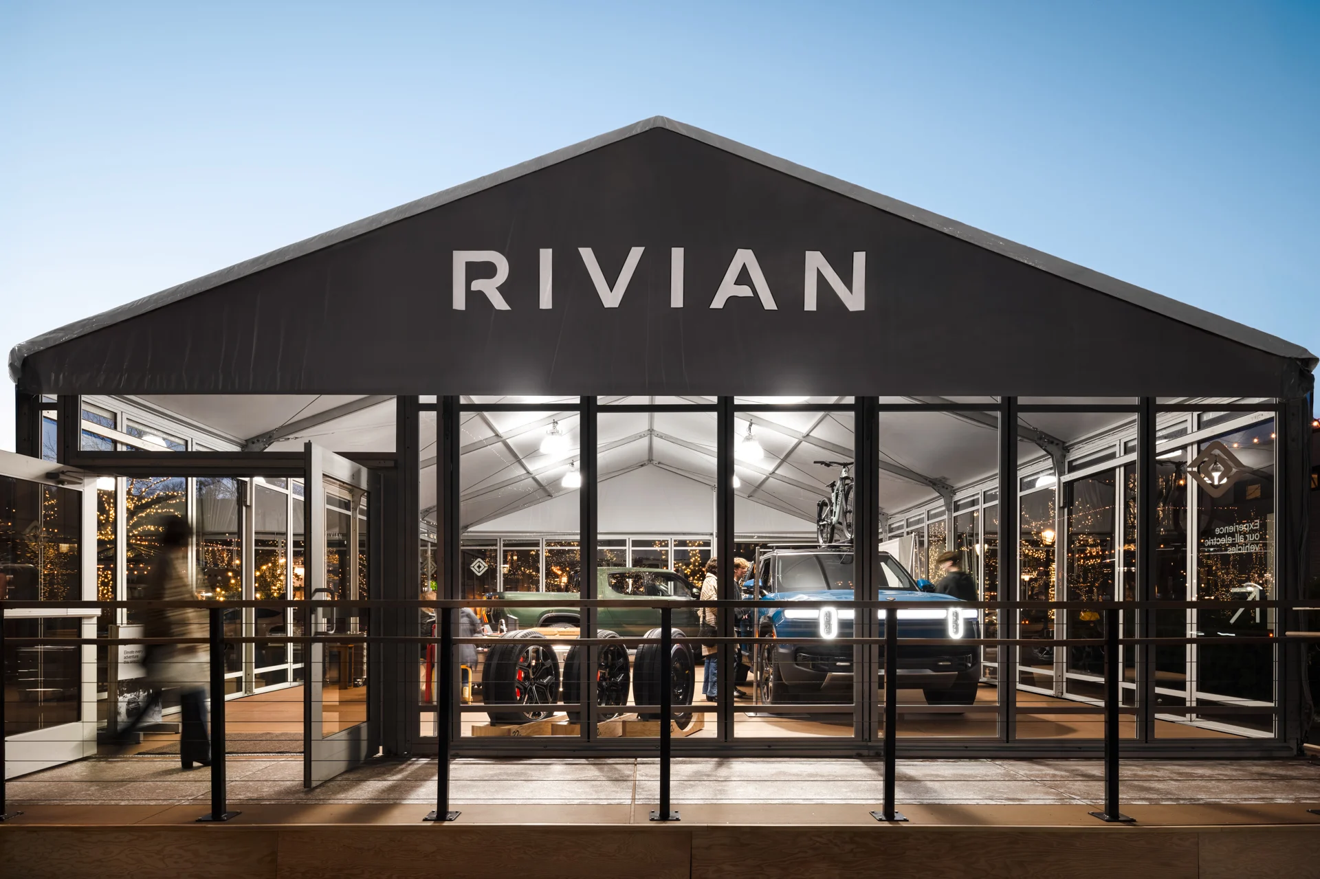 Outside of Rivian Seattle space