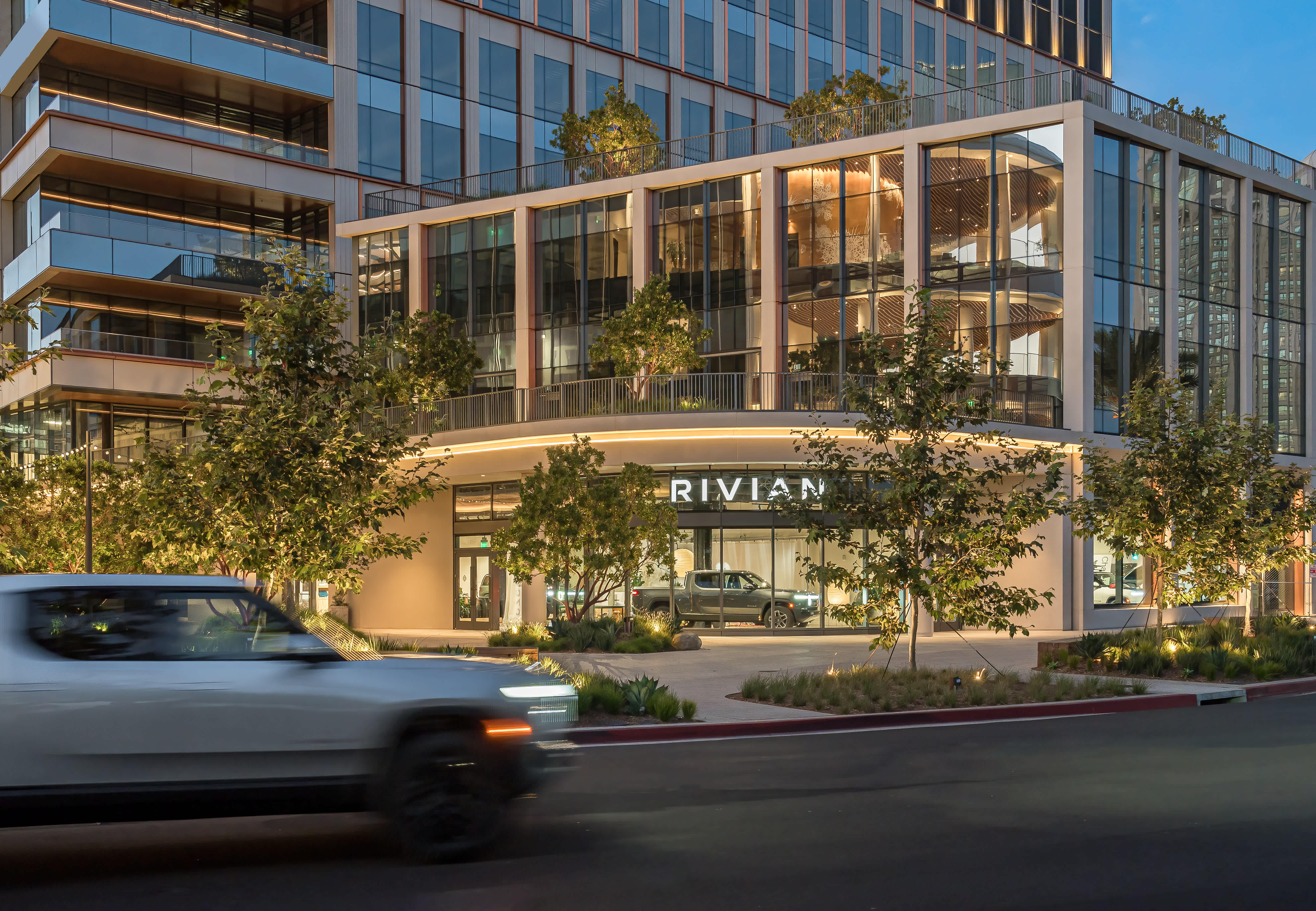 Exterior of the San Diego Rivian Space