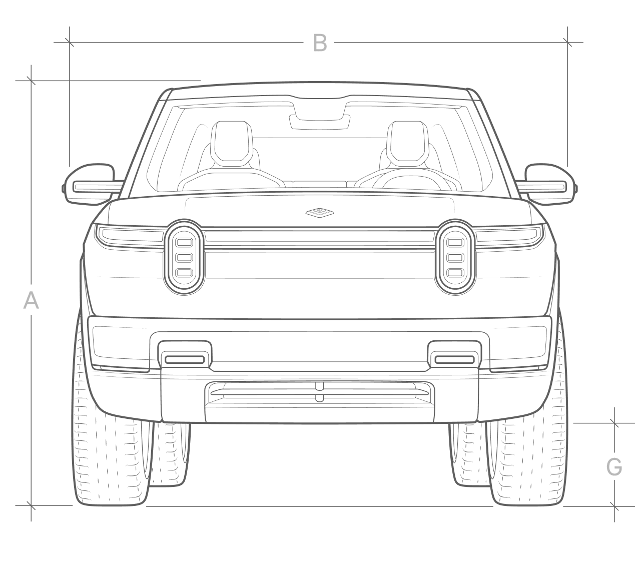 R2 front dimensions illustration