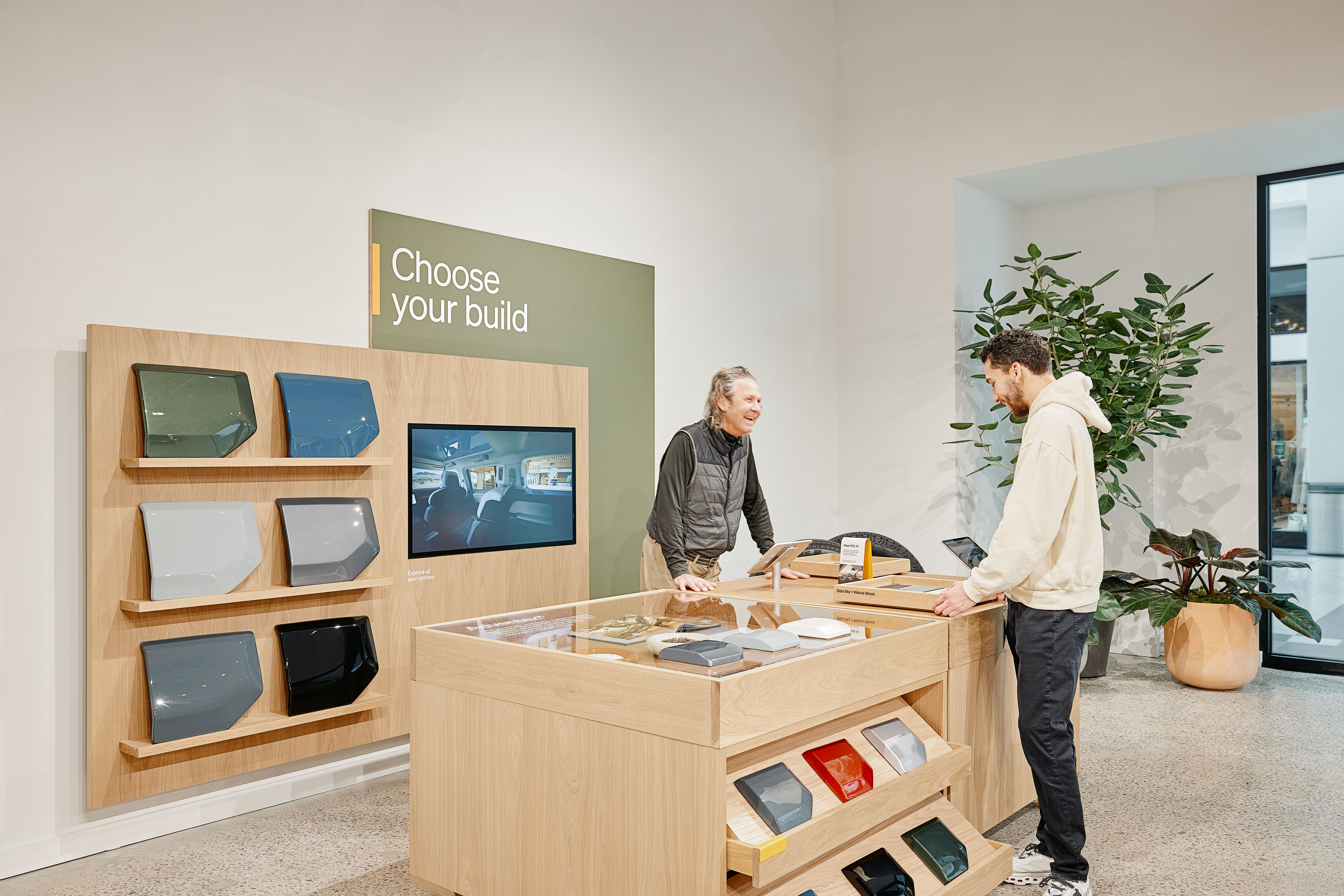 Swaying between Forest Green and Rivian Blue?  See all our materials and colors in person.