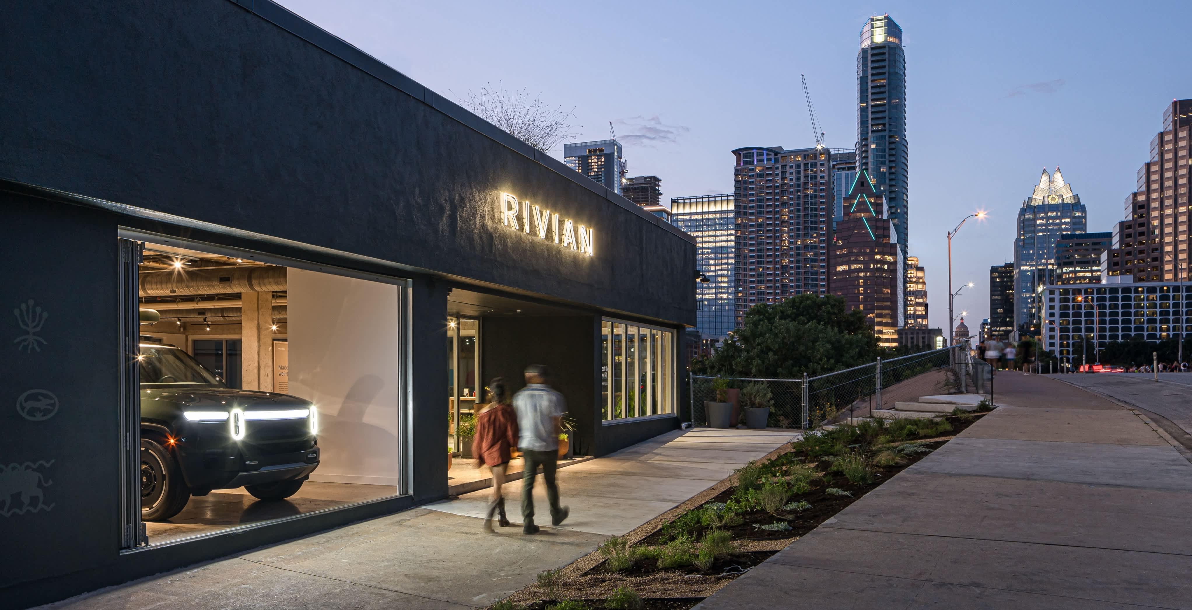 Outside of Rivian Austin space