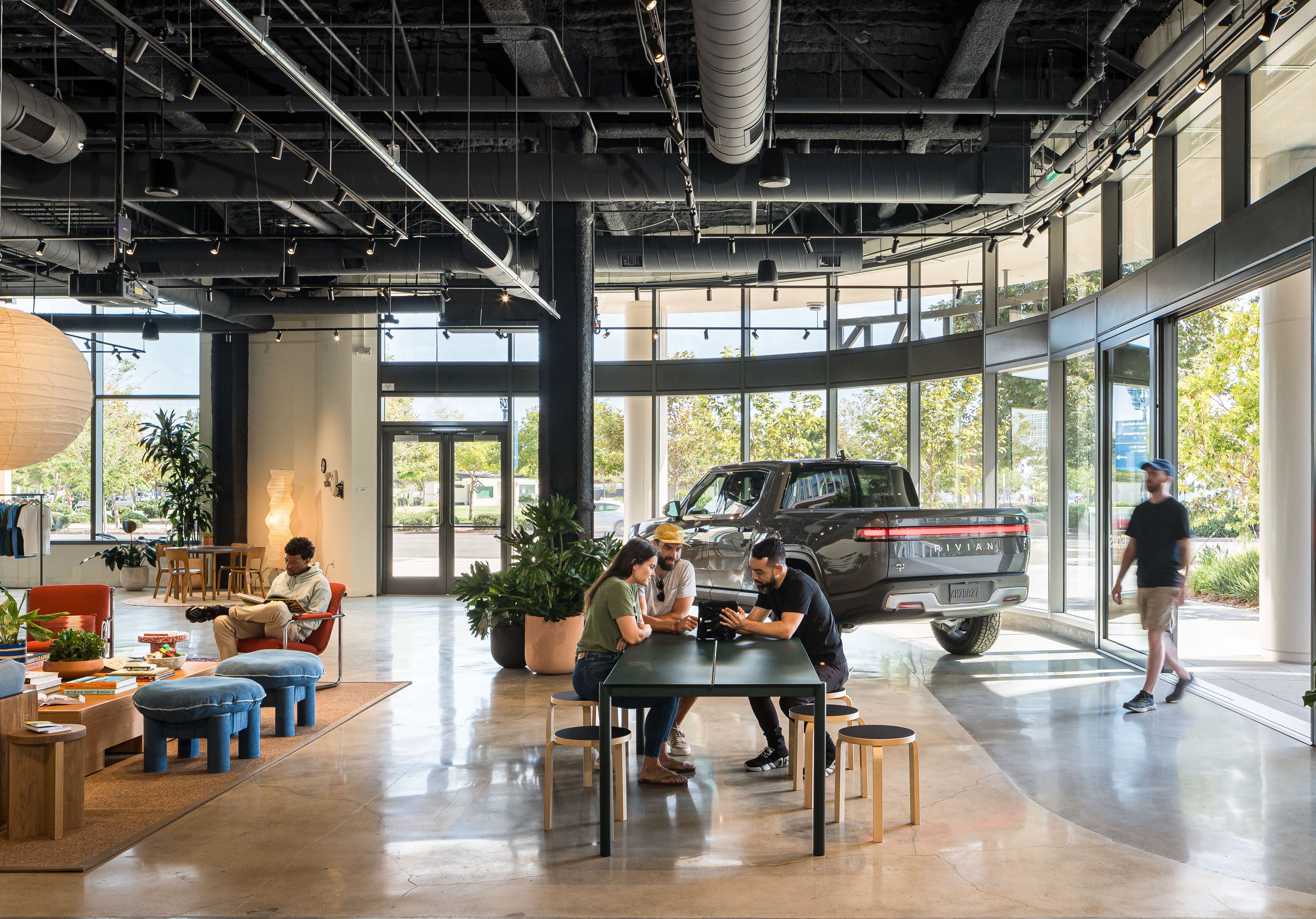 Interior of the San Diego Rivian Space