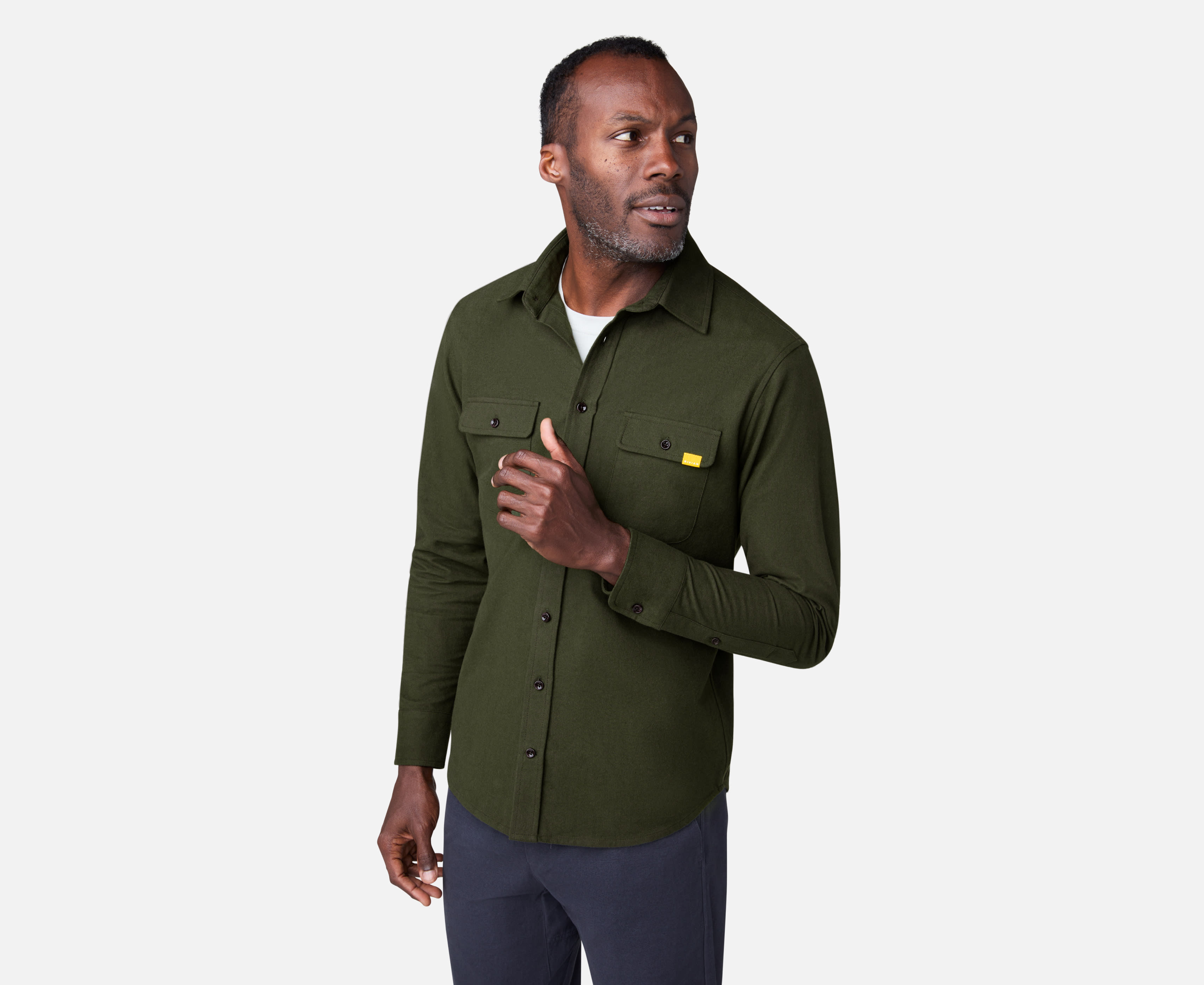 Forest green button up shirt top