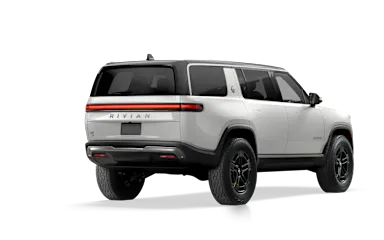 2024 R1S Glacier White alternative rear view