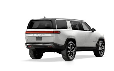 2023 R1S Glacier White alternative rear view