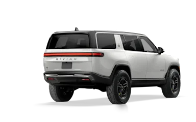 2024 R1S Glacier White alternative rear view