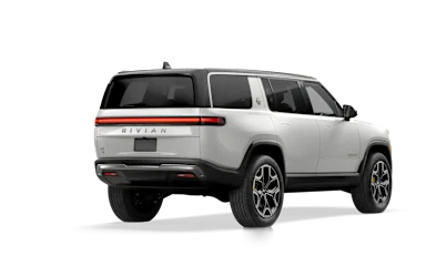 2025 R1S Glacier White alternative rear view