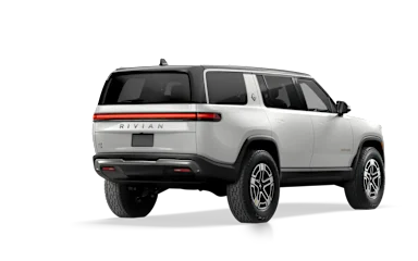 2023 R1S Glacier White alternative rear view