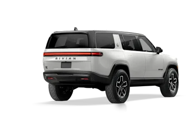 2025 R1S Glacier White alternative rear view