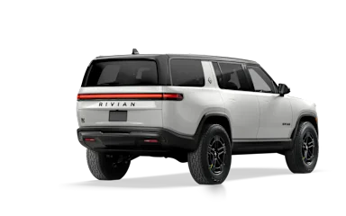 2025 R1S Glacier White alternative rear view