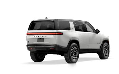 2025 R1S Glacier White alternative rear view