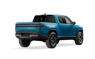 2023 R1T Rivian Blue alternative rear view