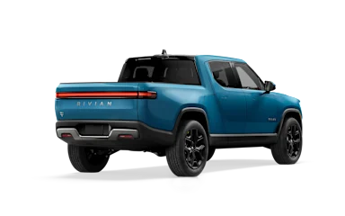 2025 R1T Rivian Blue alternative rear view