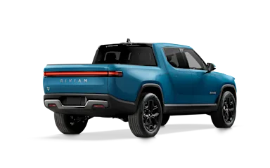 2023 R1T Rivian Blue alternative rear view
