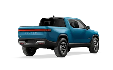 2023 R1T Rivian Blue alternative rear view