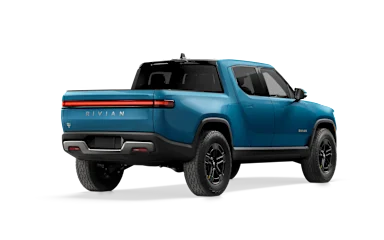 2023 R1T Rivian Blue alternative rear view