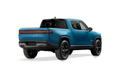 2023 R1T Rivian Blue alternative rear view