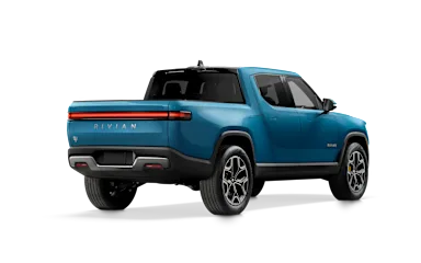 2022 R1T Rivian Blue alternative rear view