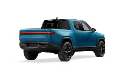 2025 R1T Rivian Blue alternative rear view