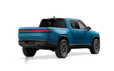 2025 R1T Rivian Blue alternative rear view