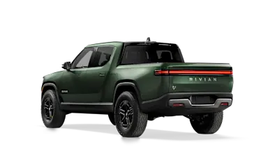 2023 R1T Forest Green rear view