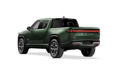 2023 R1T Forest Green rear view