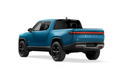 2025 R1T Rivian Blue rear view