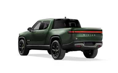 2022 R1T Forest Green rear view