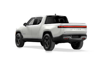 2023 R1T Glacier White rear view