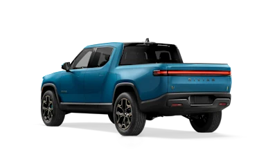 2026 R1T Rivian Blue rear view