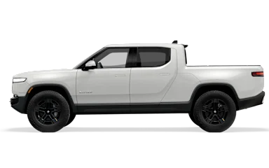 2025 R1T Glacier White side view