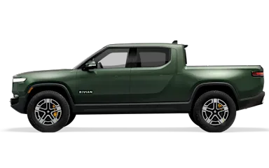 2023 R1T Forest Green side view