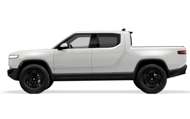 2023 R1T Glacier White side view