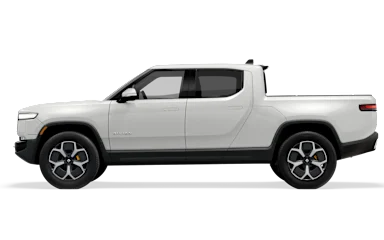 2022 R1T Glacier White side view