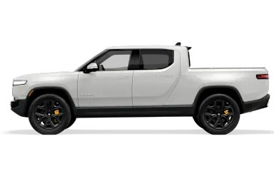 2022 R1T Glacier White side view
