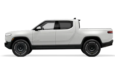 2025 R1T Glacier White side view