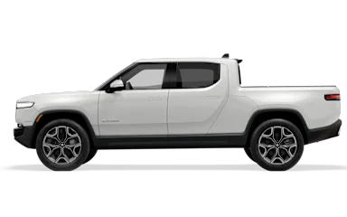 2025 R1T Glacier White side view