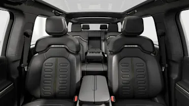 2024 R1S Black Mountain back seats view