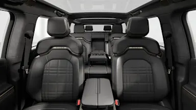 2025 R1S Black Mountain + Brown Ash Wood back seats view