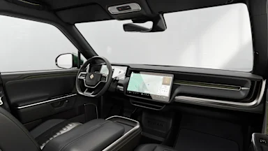 2025 R1S Black Mountain driver seat view